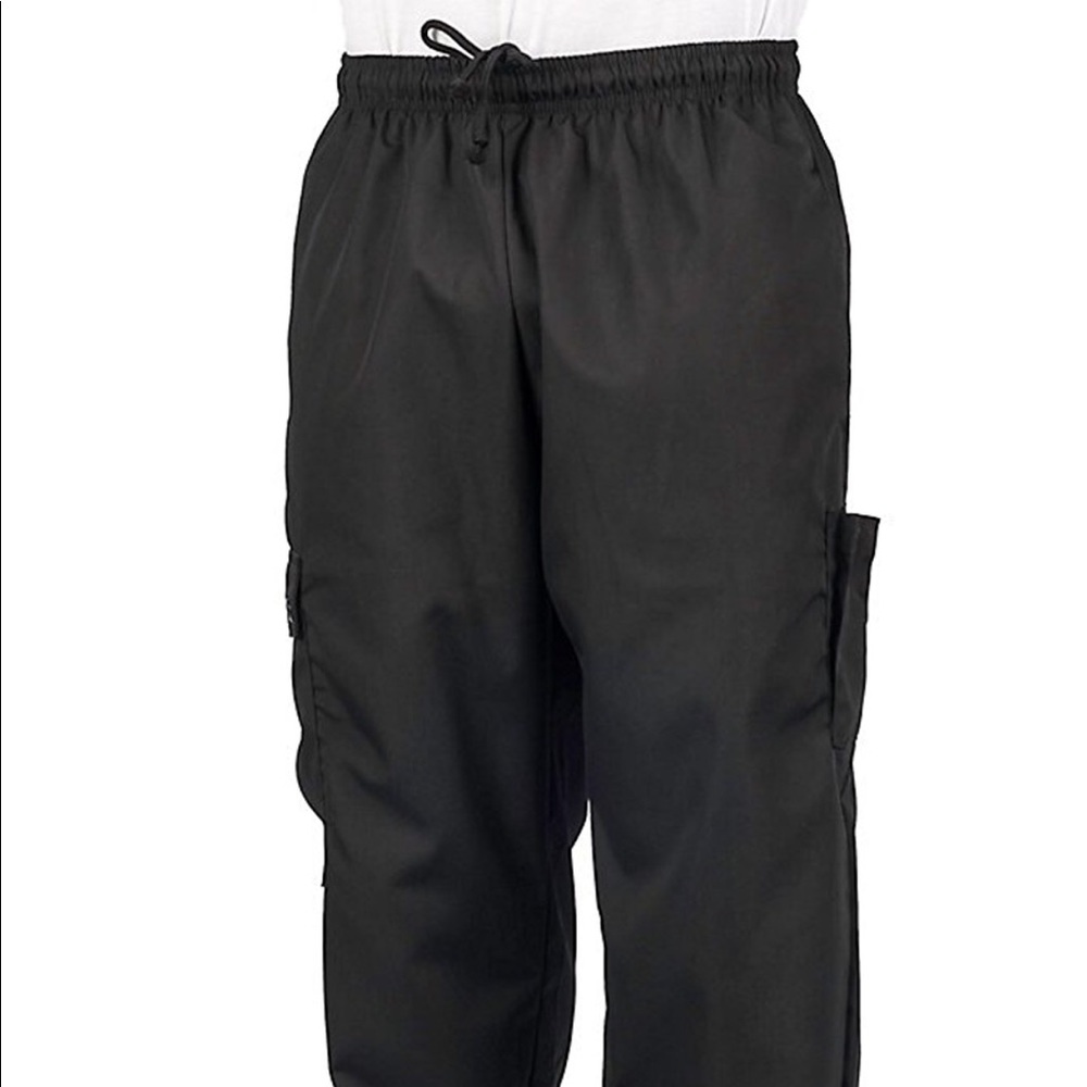 Black Cargo Chef Style Pants